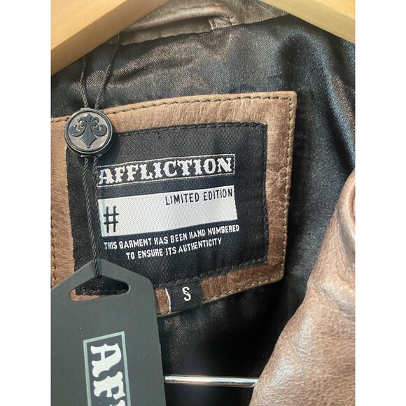 Affliction Willow Jacket (Limited Edition) Embossed Leather with Fringe Sz S NWT - Picture 4 of 10